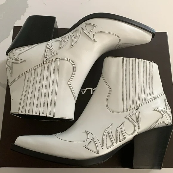 MYACLARA Italian western ankle boots leather NIB size 7 EU 38 - Picture 10 of 11